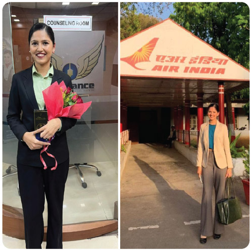 Khushi Dhama  flying with AIR INDIA as a Cabin Crew.